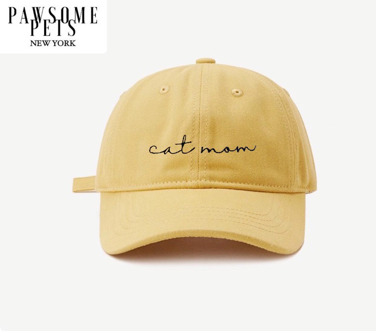 Boné “CAT MOM” – Amarelo | 100% Algodão Bordado
