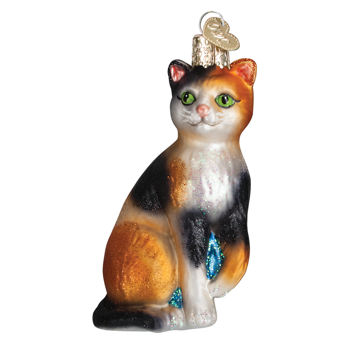 Pendente “Gato Real” – Ornamento de Natal em Vidro