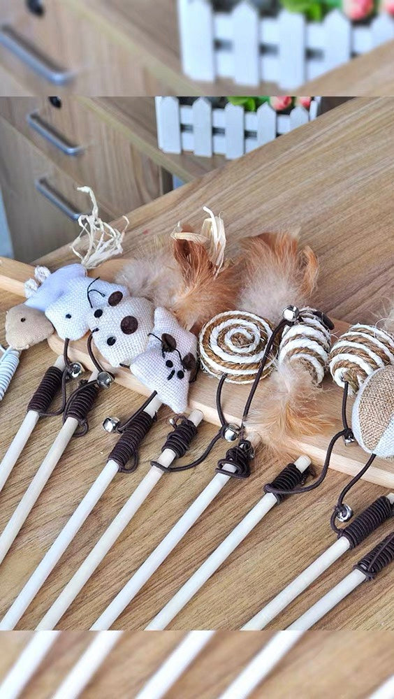 Vara Interativa para Gatos – Com Bichinhos Trocáveis