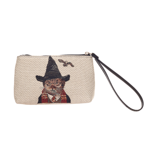 Wristlet “Magical Cat” – Bolsa de Pulso Têxtil Vegana
