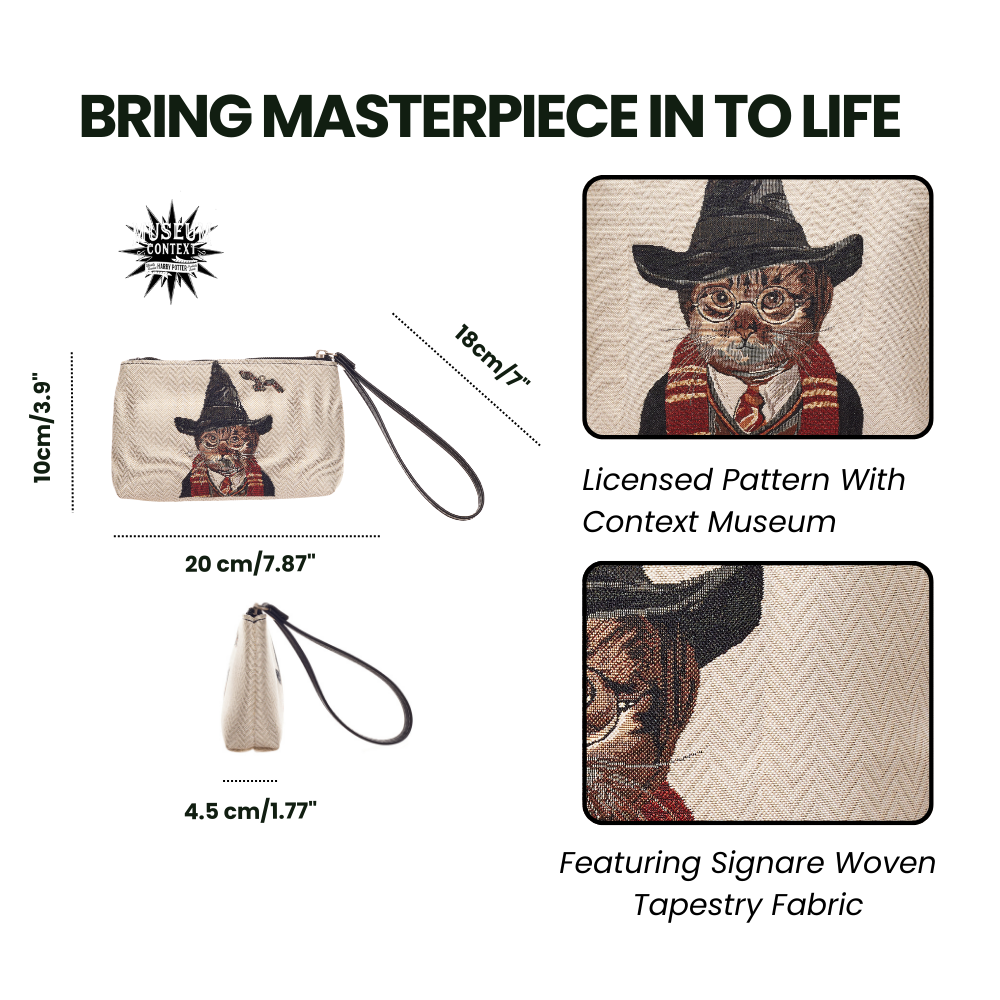 Wristlet “Magical Cat” – Bolsa de Pulso Têxtil Vegana