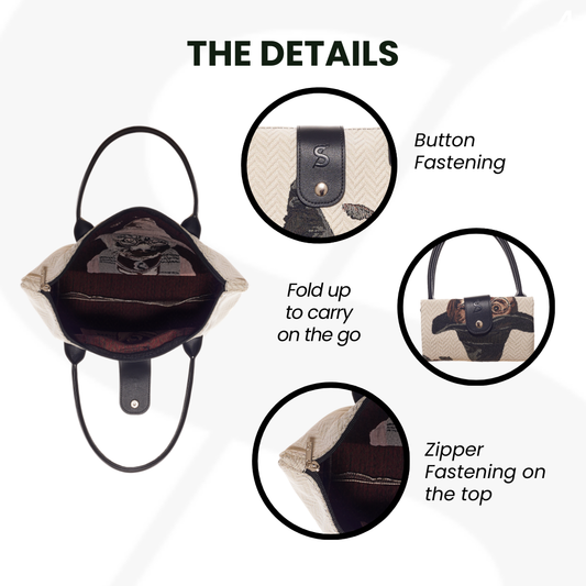 Folding Bag “Magical Cat” – Shopper Dobrável em Tapeçaria Vegana