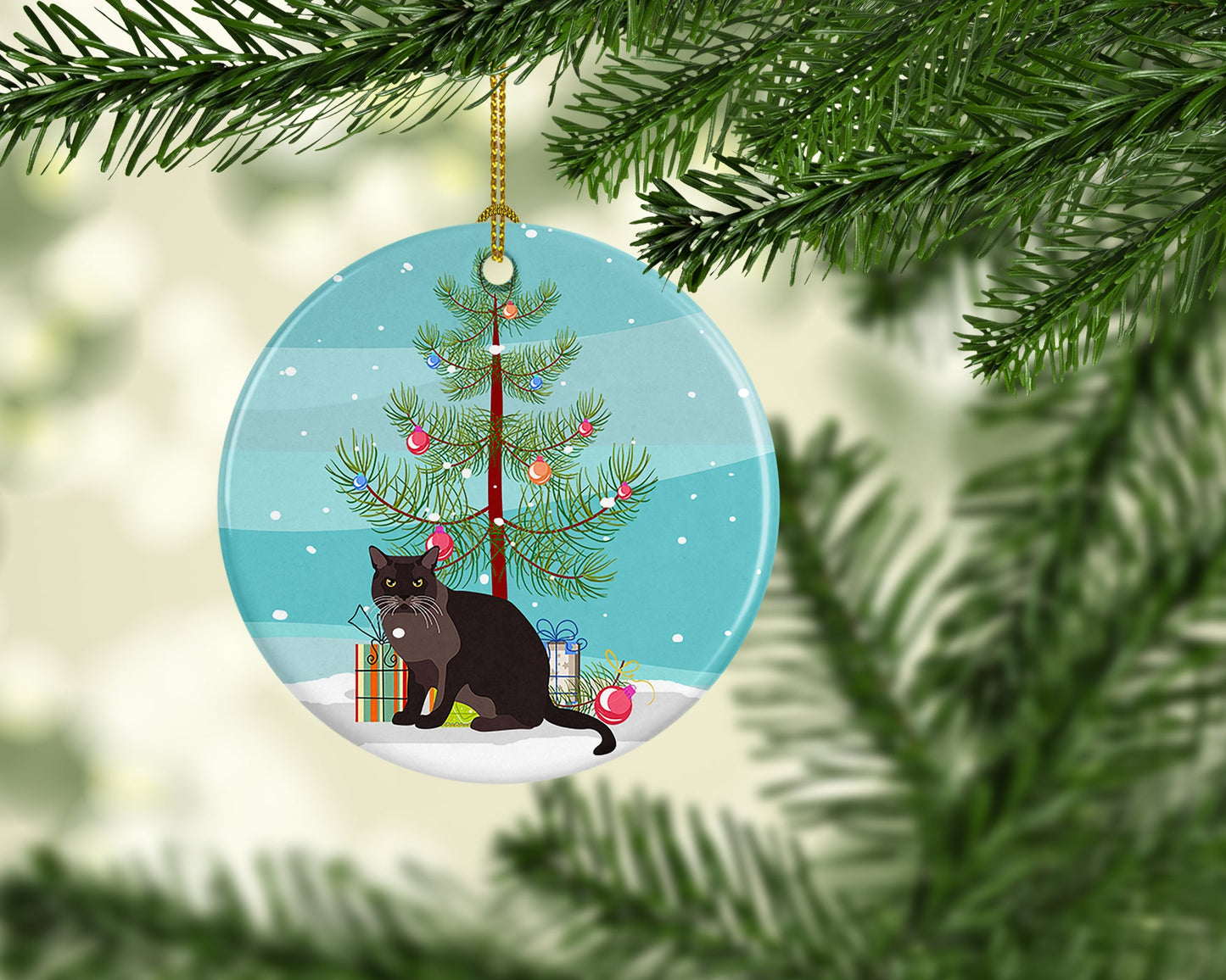 Enfeite de Natal em Cerâmica – European Burmese Cat | Edição Especial